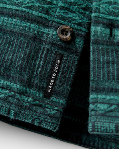 Backcountry Flannel Stripe Shirt - Deep Ocean Jacquard - Flatlay