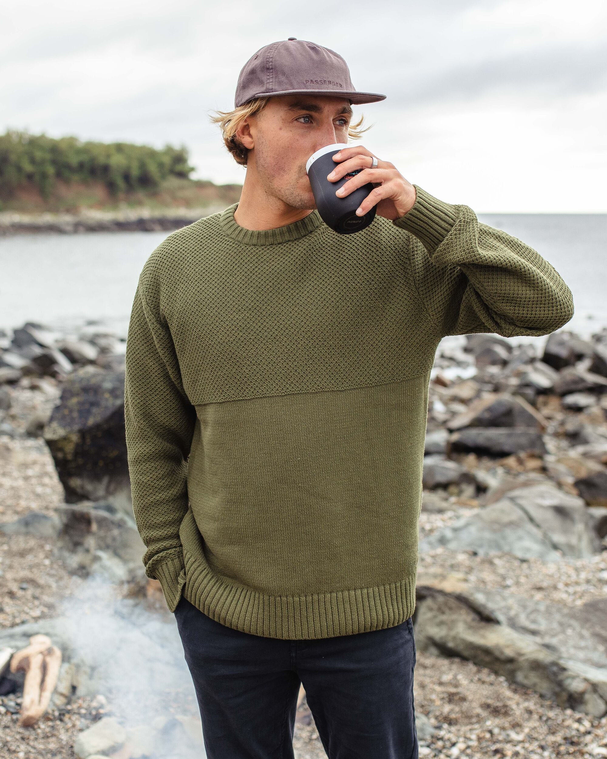Swell Knitted Jumper - Khaki - Lifestyle