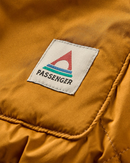 Lucia Sherpa Lined Bomber Jacket - Golden Brown - Flatlay