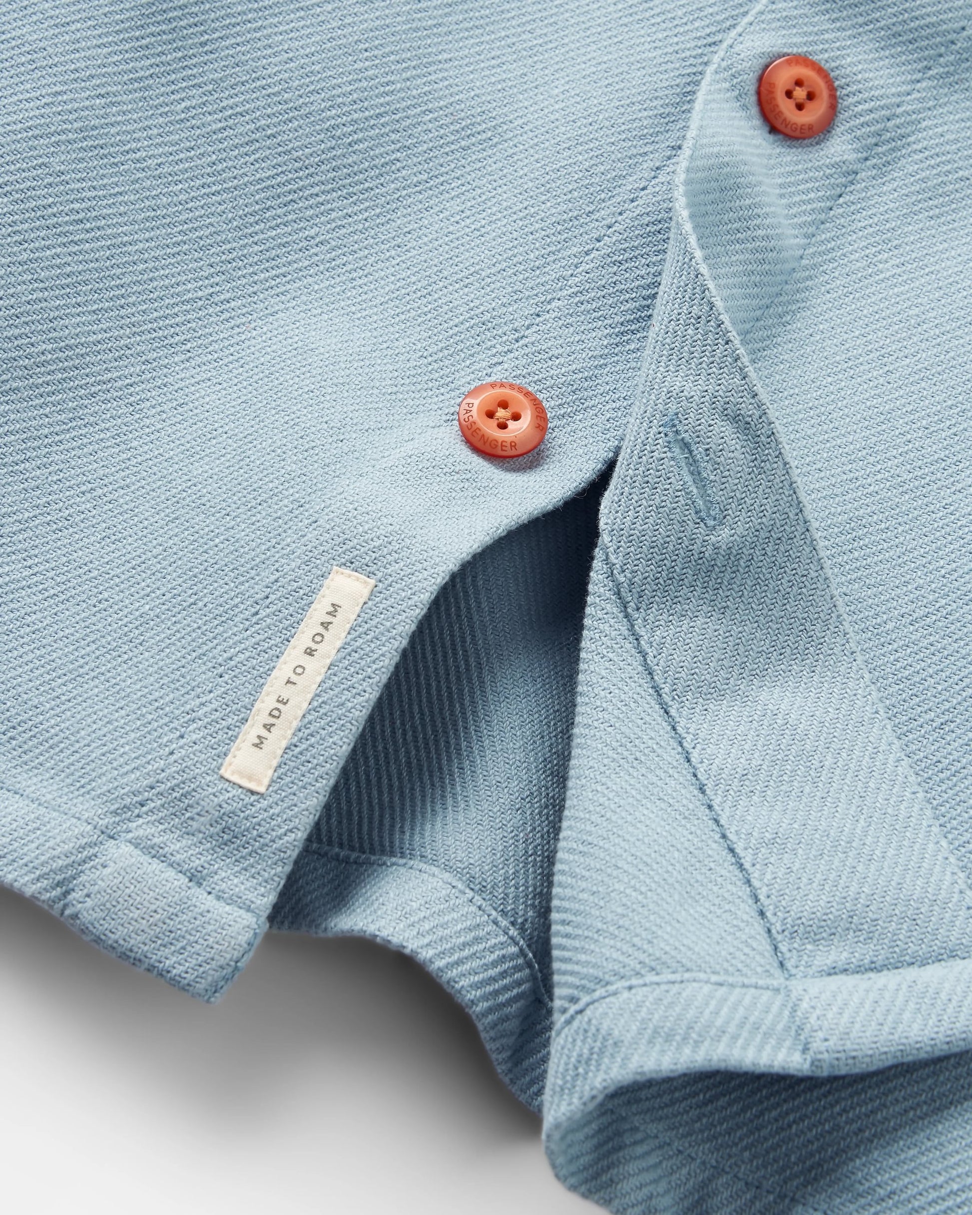 Island Heavy Twill Shirt - Faded Denim - Flatlay