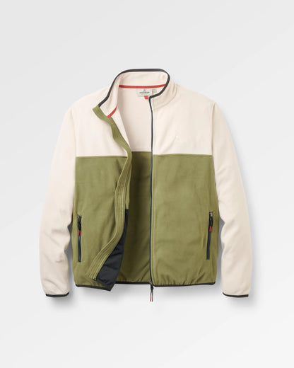 Set Off Polartec® Full Zip Fleece - Oatmeal/Khaki - Flatlay