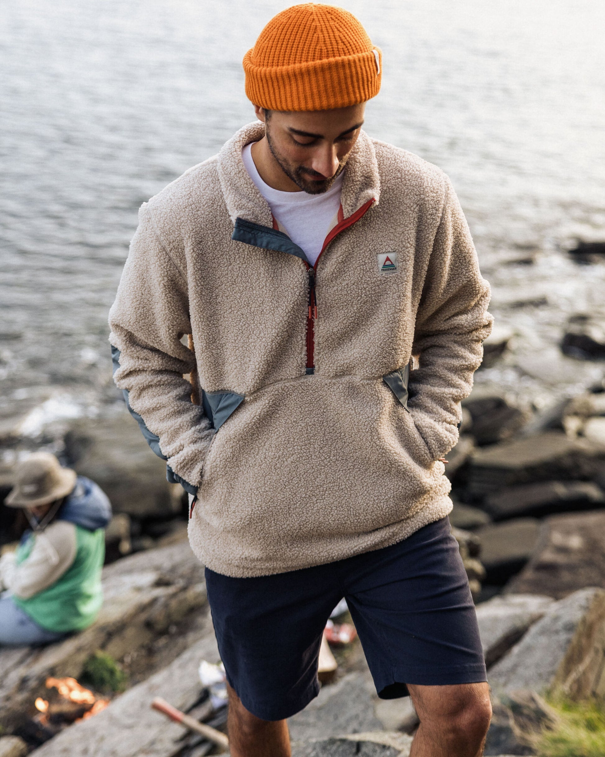 Muse Recycled Polar-Lined Sherpa Fleece - Pebble Grey - Lifestyle