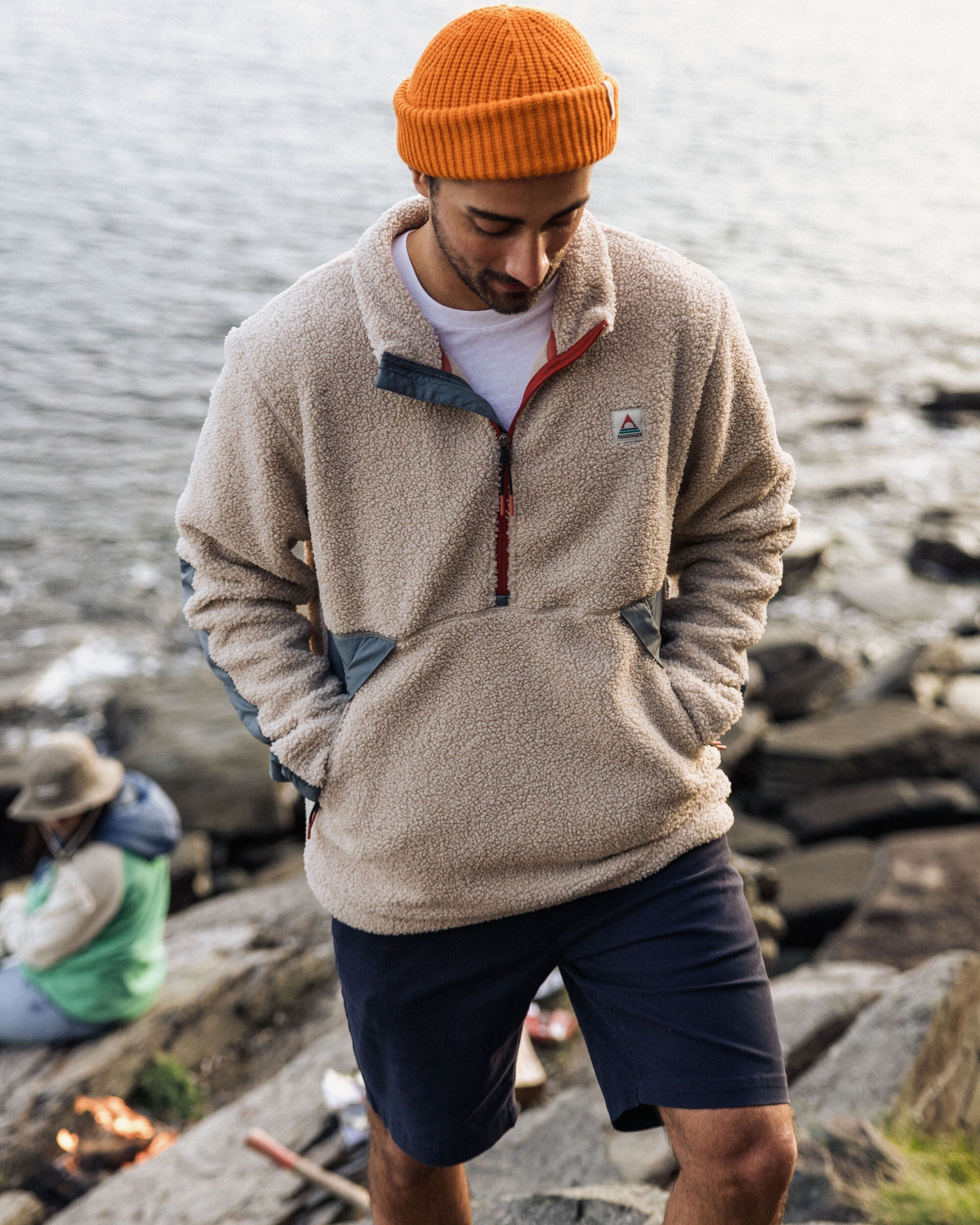 Muse Recycled Polar-Lined Sherpa Fleece - Pebble Grey - Lifestyle
