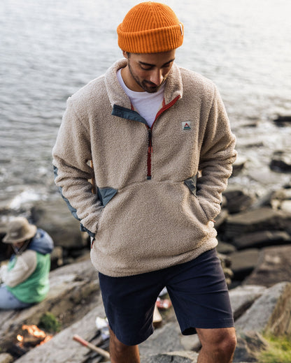Muse Recycled Polar-Lined Sherpa Fleece - Pebble Grey - Lifestyle