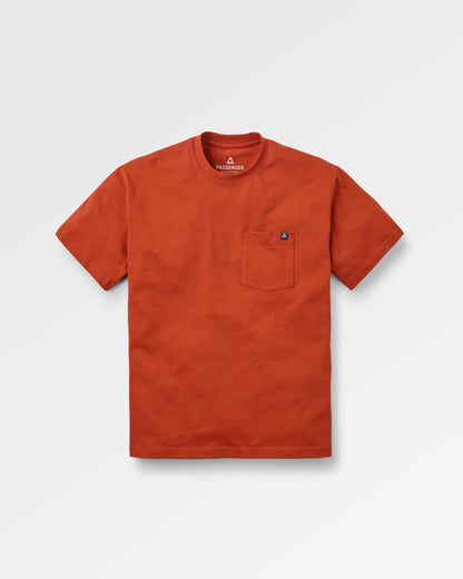 Heritage Relaxed Fit T-Shirt - Dark Rust - Flatlay