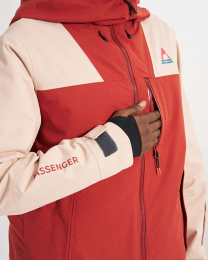Snowscape Women's Recycled Jacket - Red Ochre/Blush - Studio Model