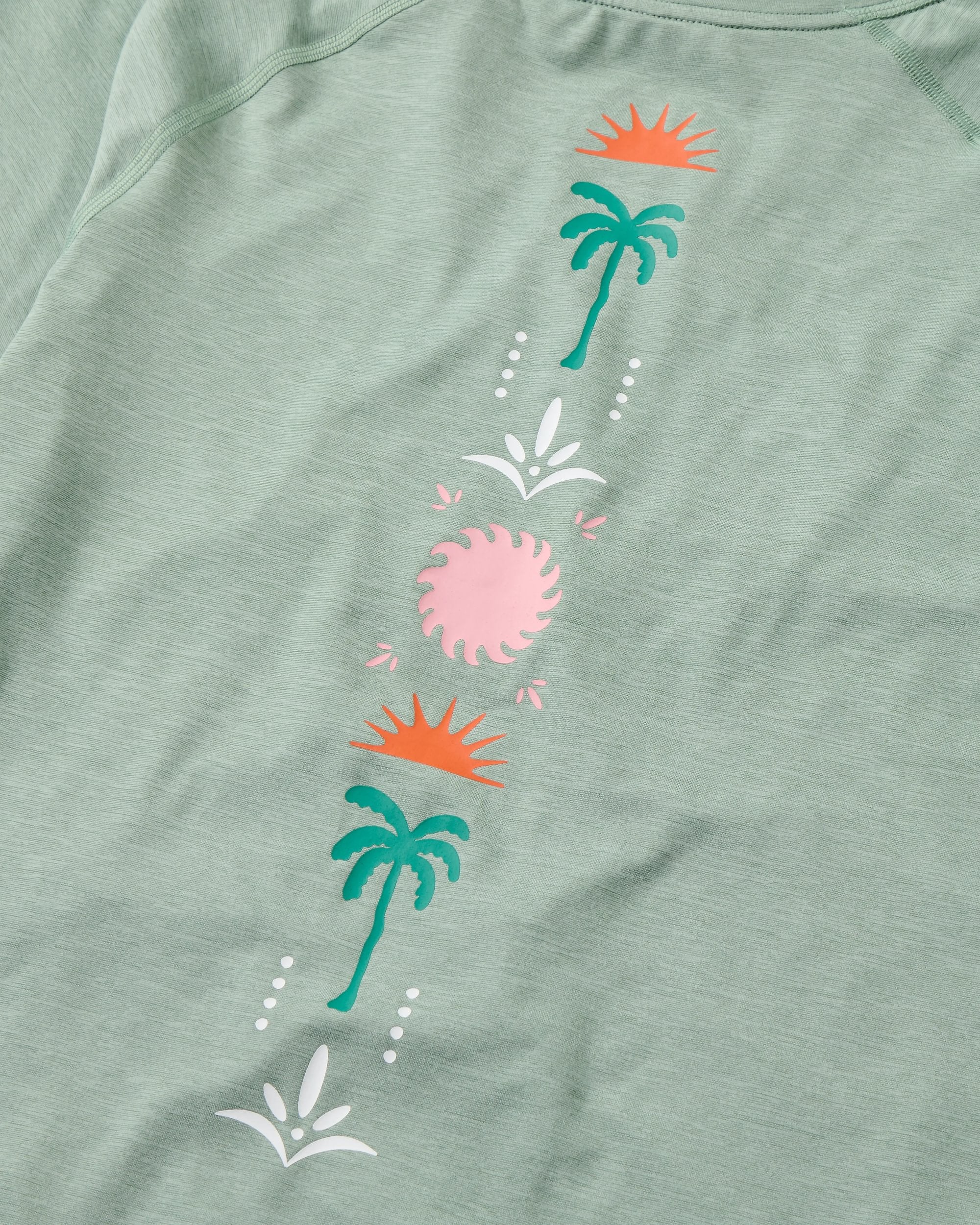 Sunvale Lightweight Surf T-Shirt - Pistachio Marl - Flatlay