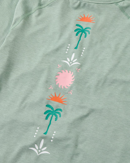 Sunvale Lightweight Surf T-Shirt - Pistachio Marl - Flatlay