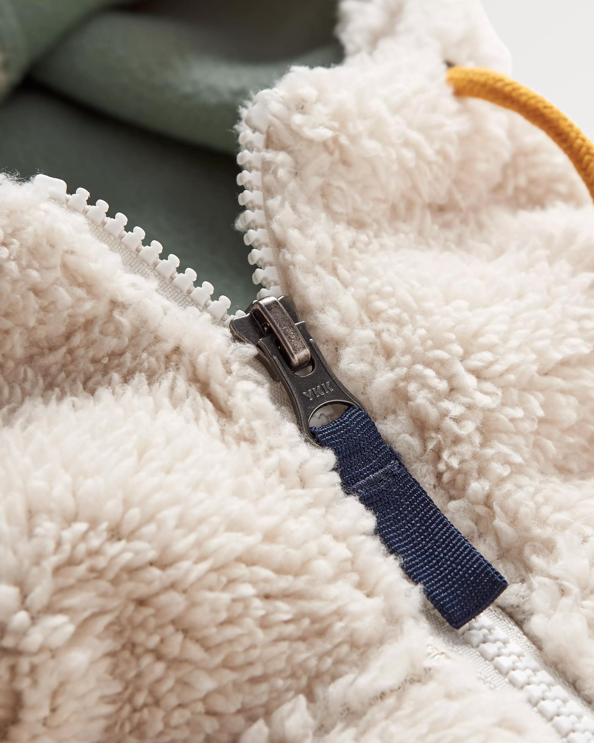 Nestling Recycled Polar-Lined Sherpa Fleece - Vintage White - Flatlay