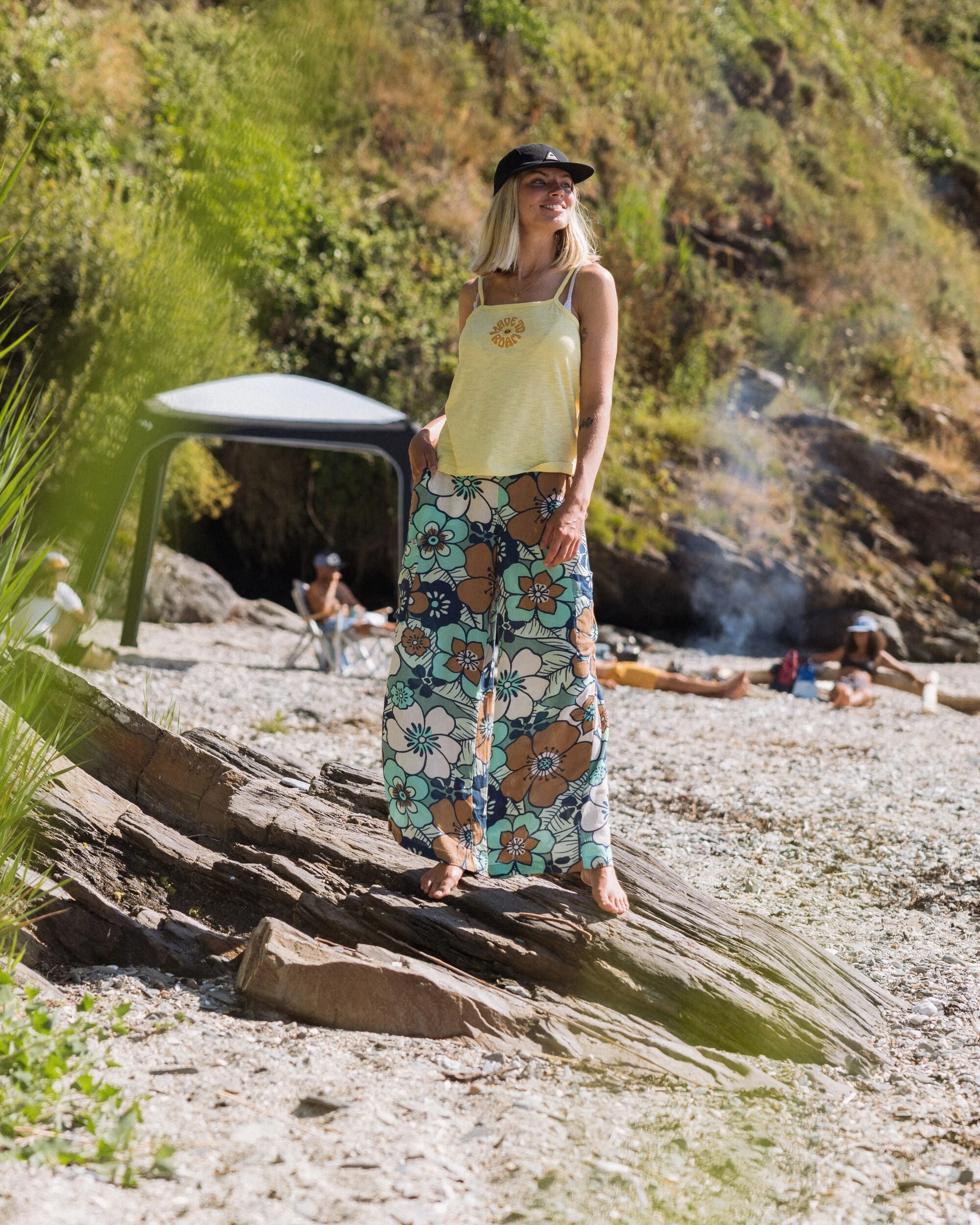 Someday Woven Trouser - Vintage Floral Aqua - Lifestyle