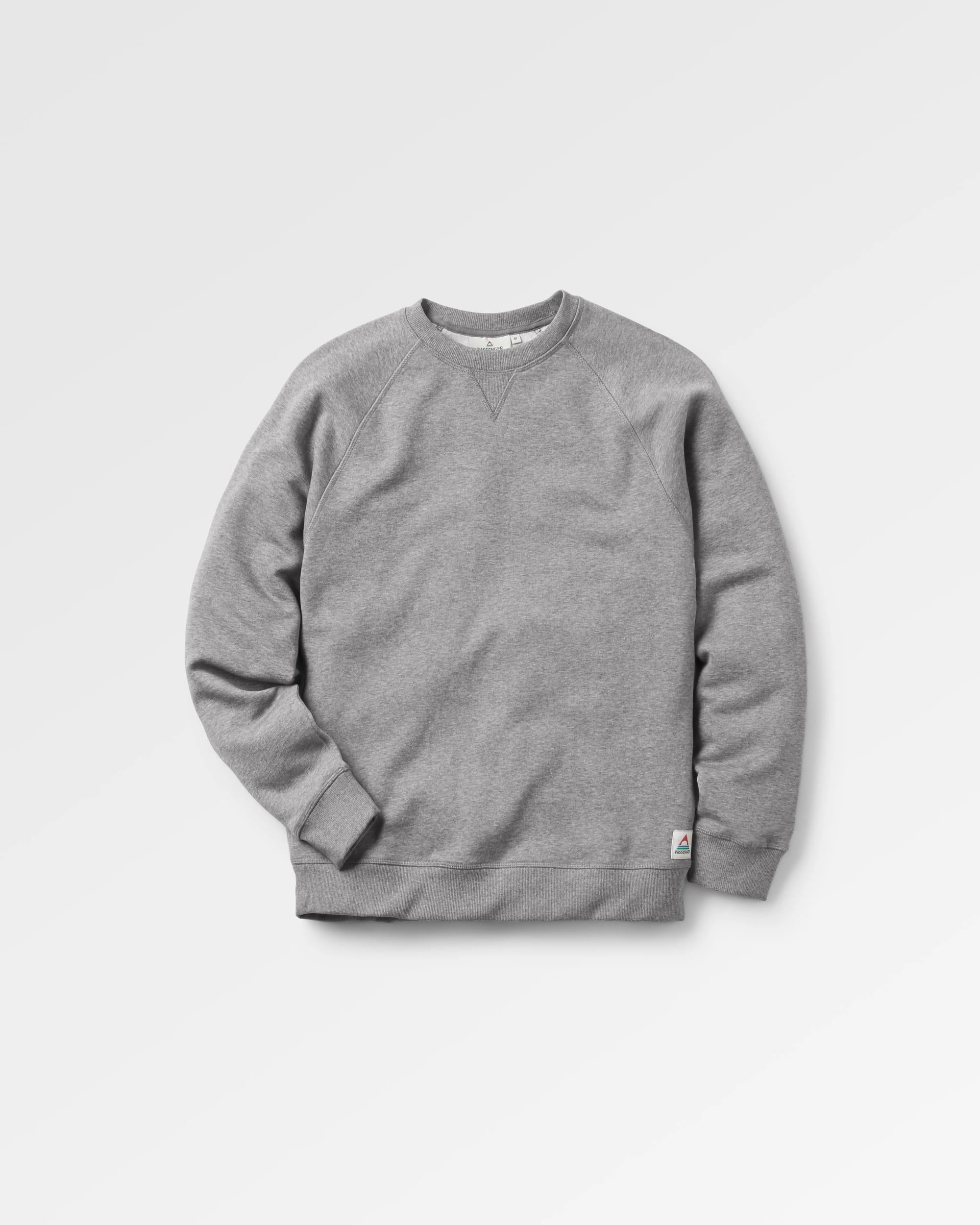 Heritage Recycled Cotton Sweatshirt - Dark Grey Marl - Flatlay
