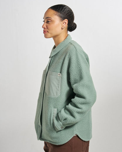 Rappel Sherpa Oversized Shirt - Pistachio - Studio Model