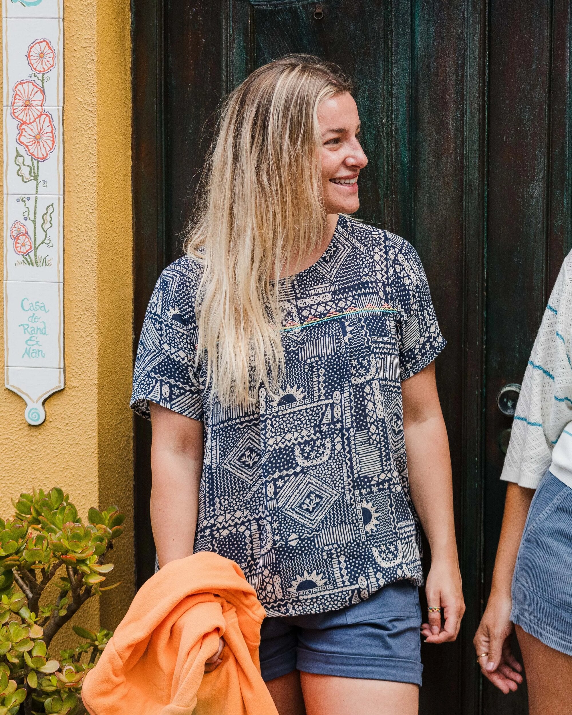 Petal Top - Vintage Patchwork Navy - Lifestyle