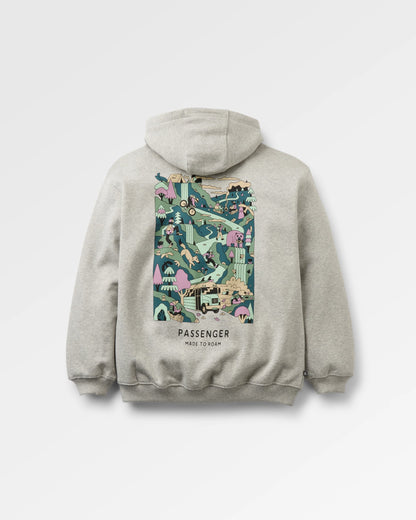 Slower Rhythms Women's Full Zip Hoodie - Grey Marl - Flatlay