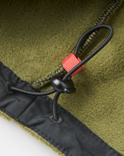 Woodland Hooded Polartec® Fleece - Black/Khaki - Flatlay