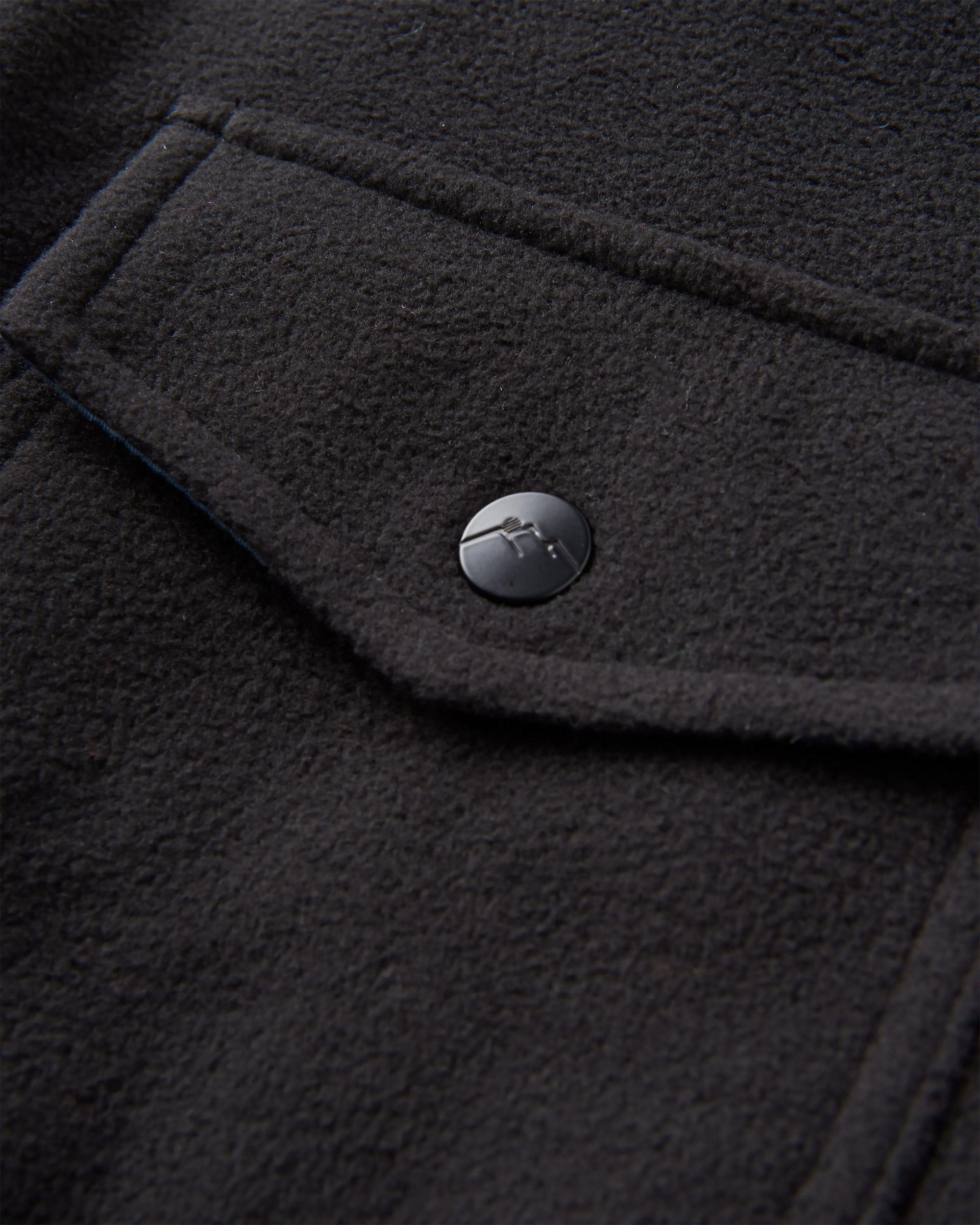 Maple Recycled Polar Fleece Shirt - Black - Flatlay