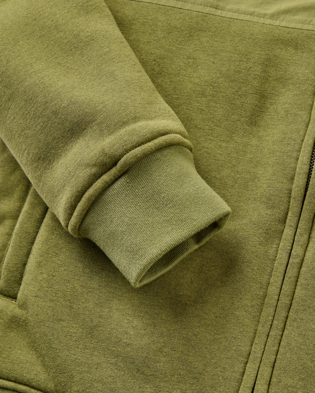 Tidal Full Zip Fleece Lined Hoodie - Khaki - Flatlay