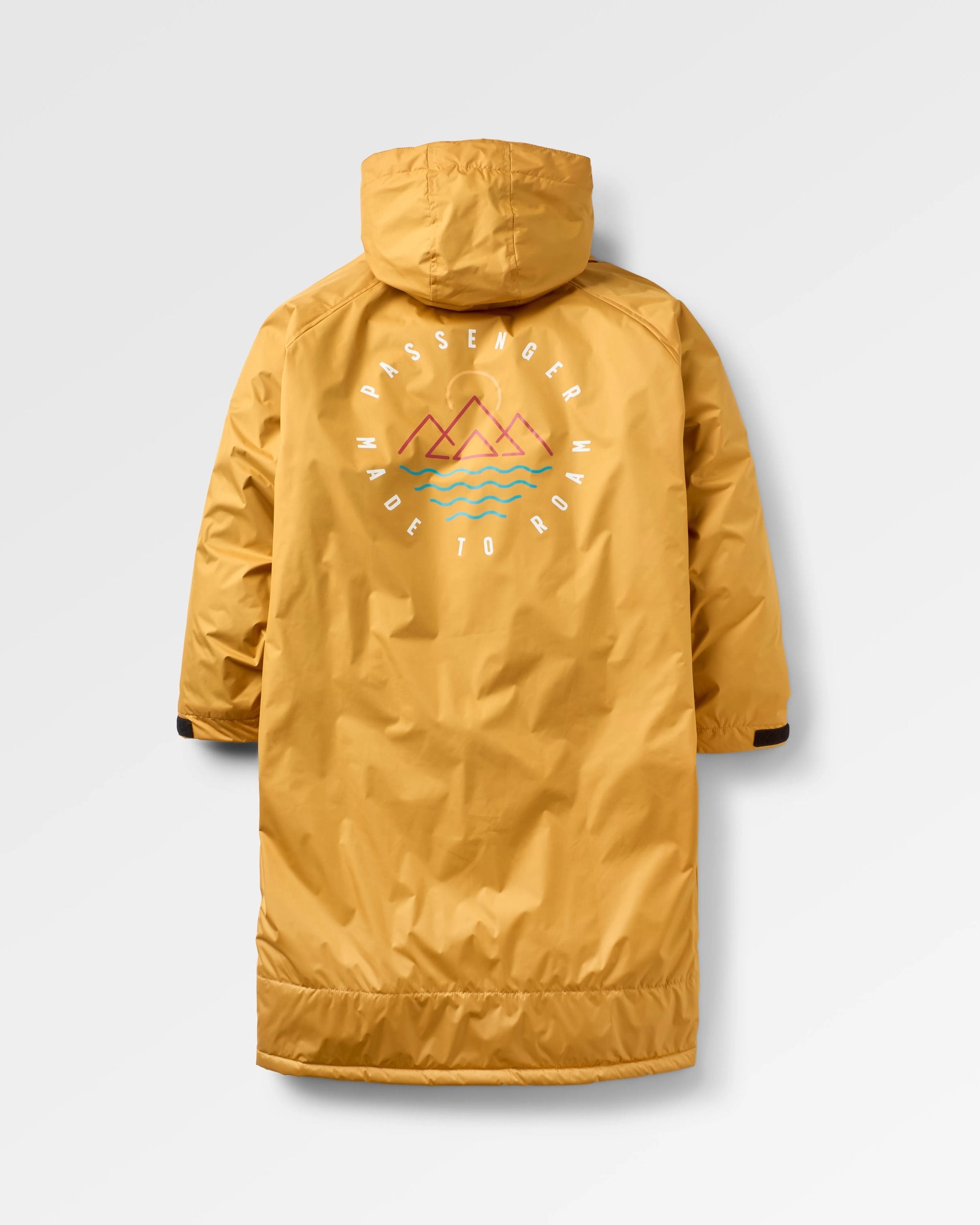 Escapism Recycled Sherpa Lined Changing Robe - Spruce Yellow - Flatlay