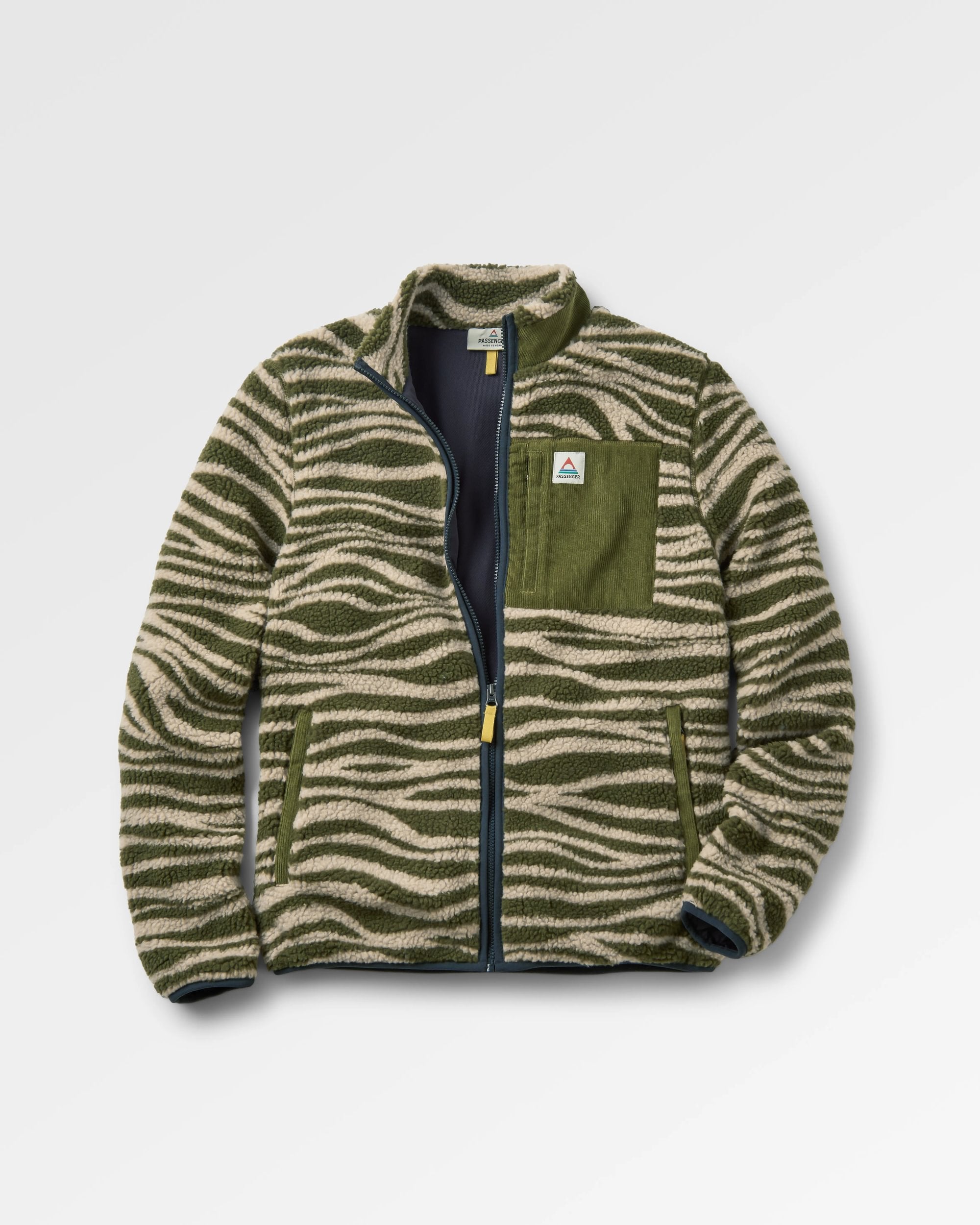 Trekker Recycled Deep-Pile Sherpa Fleece - Strata Khaki - Flatlay