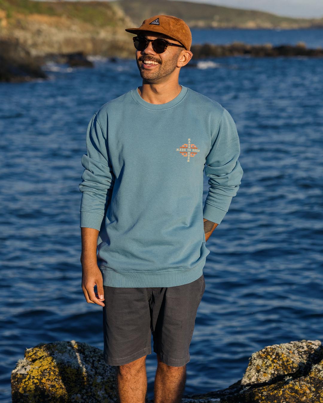 Oar Recycled Cotton Sweatshirt - Provincial Blue