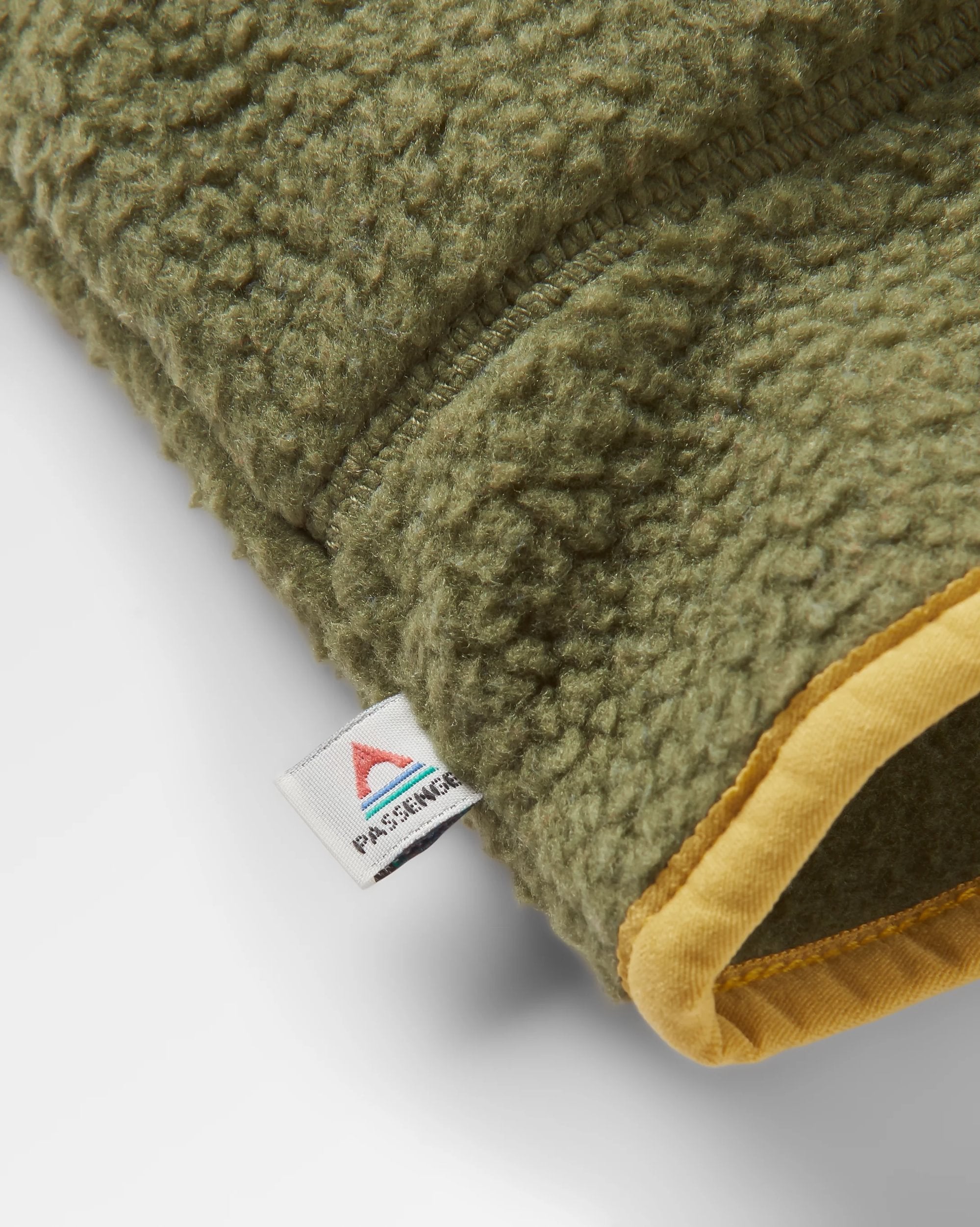 Maine 1/2 Zip Recycled Sherpa Fleece - Khaki - Flatlay
