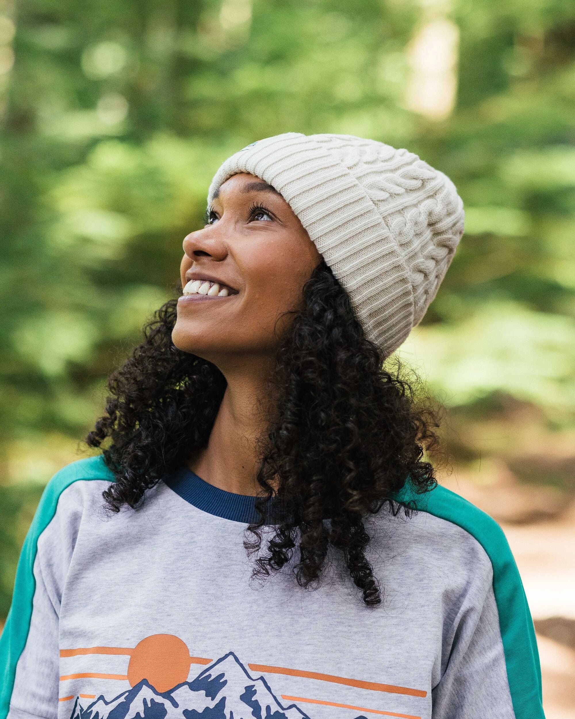 Fireside Recycled Cable Knit Beanie - Birch - Lifestyle - Female