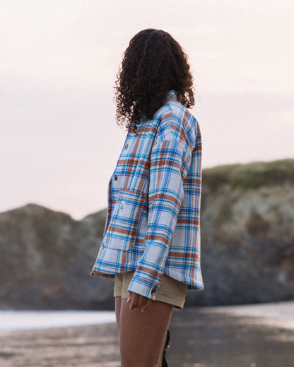 Flint Organic Cotton Overshirt - Vintage White Check - Lifestyle