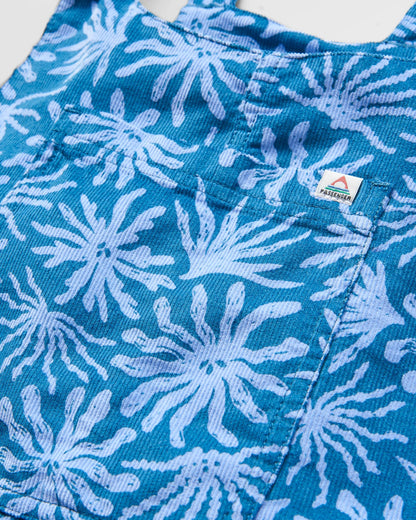 Meadows Organic Cotton Cord Dungarees - Seaweed Blue Steel - Flatlay