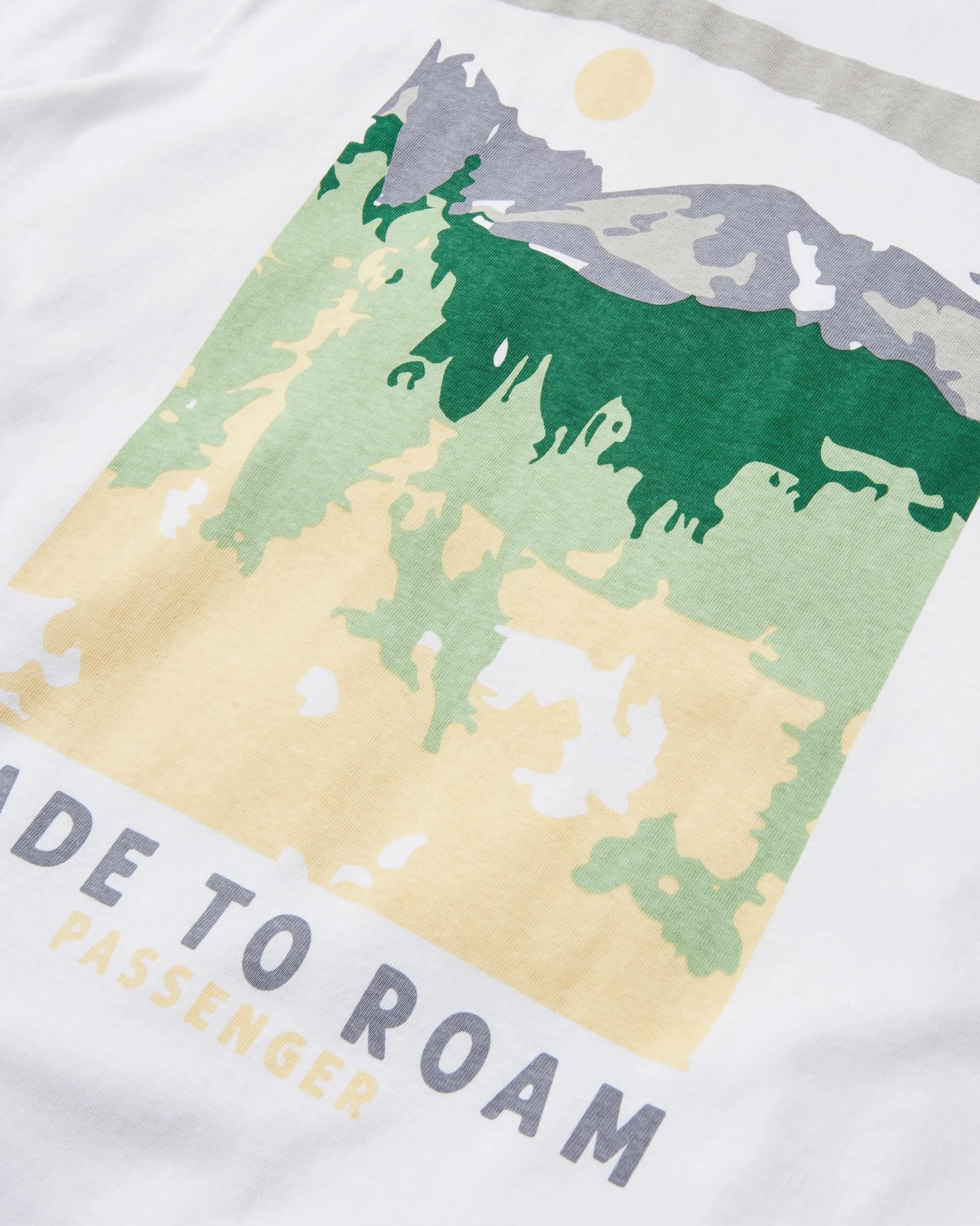 Open Road Recycled Cotton T-Shirt - White - Flatlay