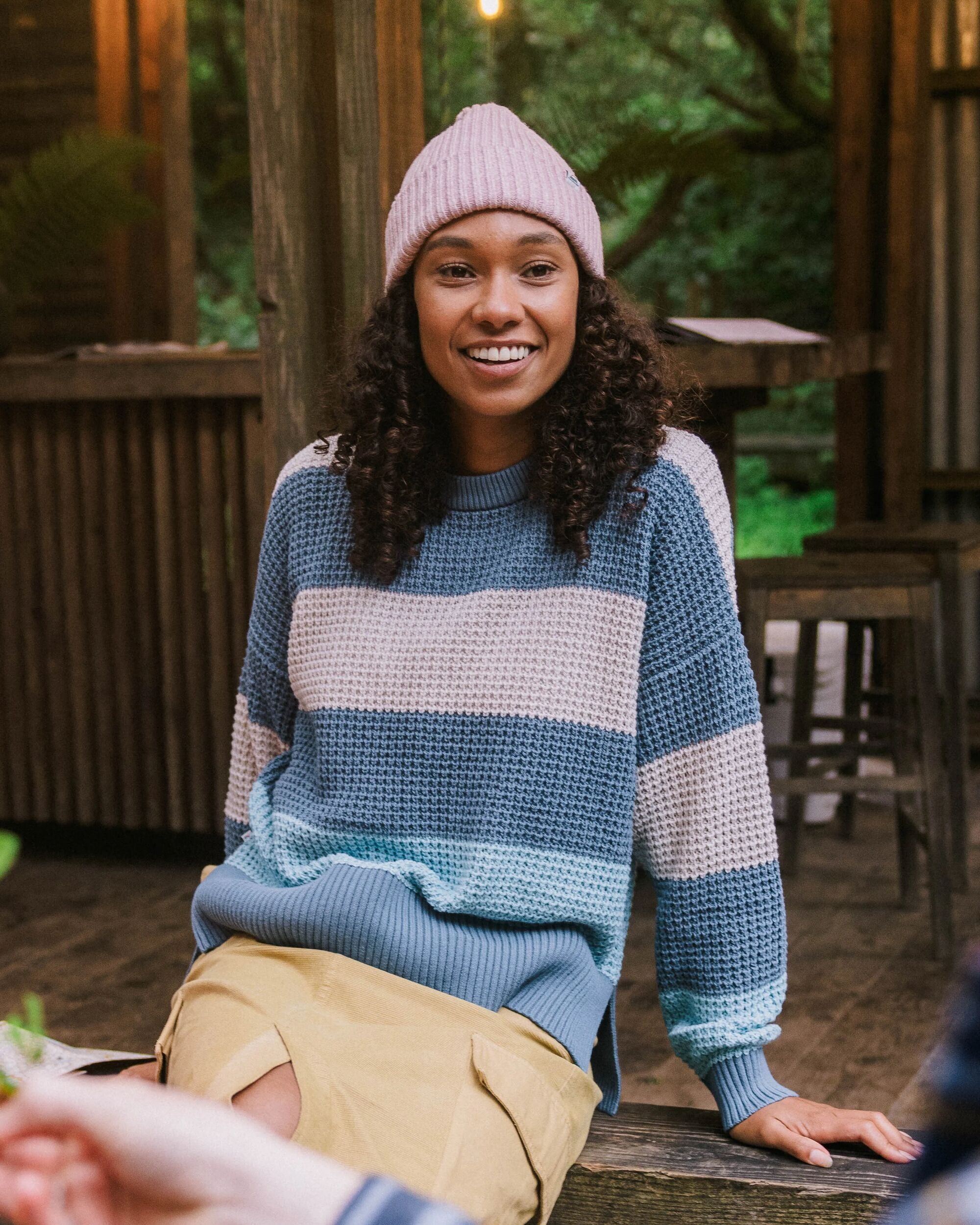 Reflection Stripey Jumper - Stormy Blue/Retro Blue  - Lifestyle