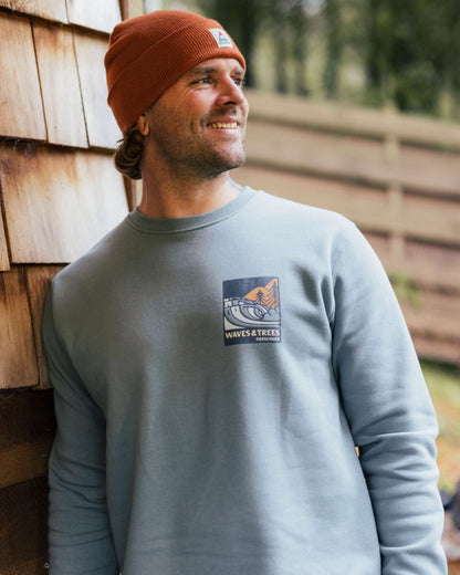 Waves & Trees Organic Cotton Sweatshirt - Stormy Sea