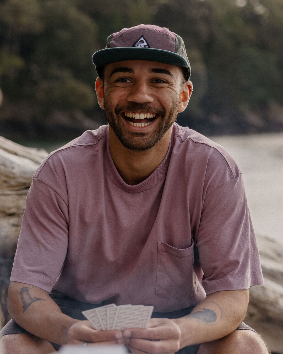 Heritage Recycled Cotton Pocket T-Shirt - Grape