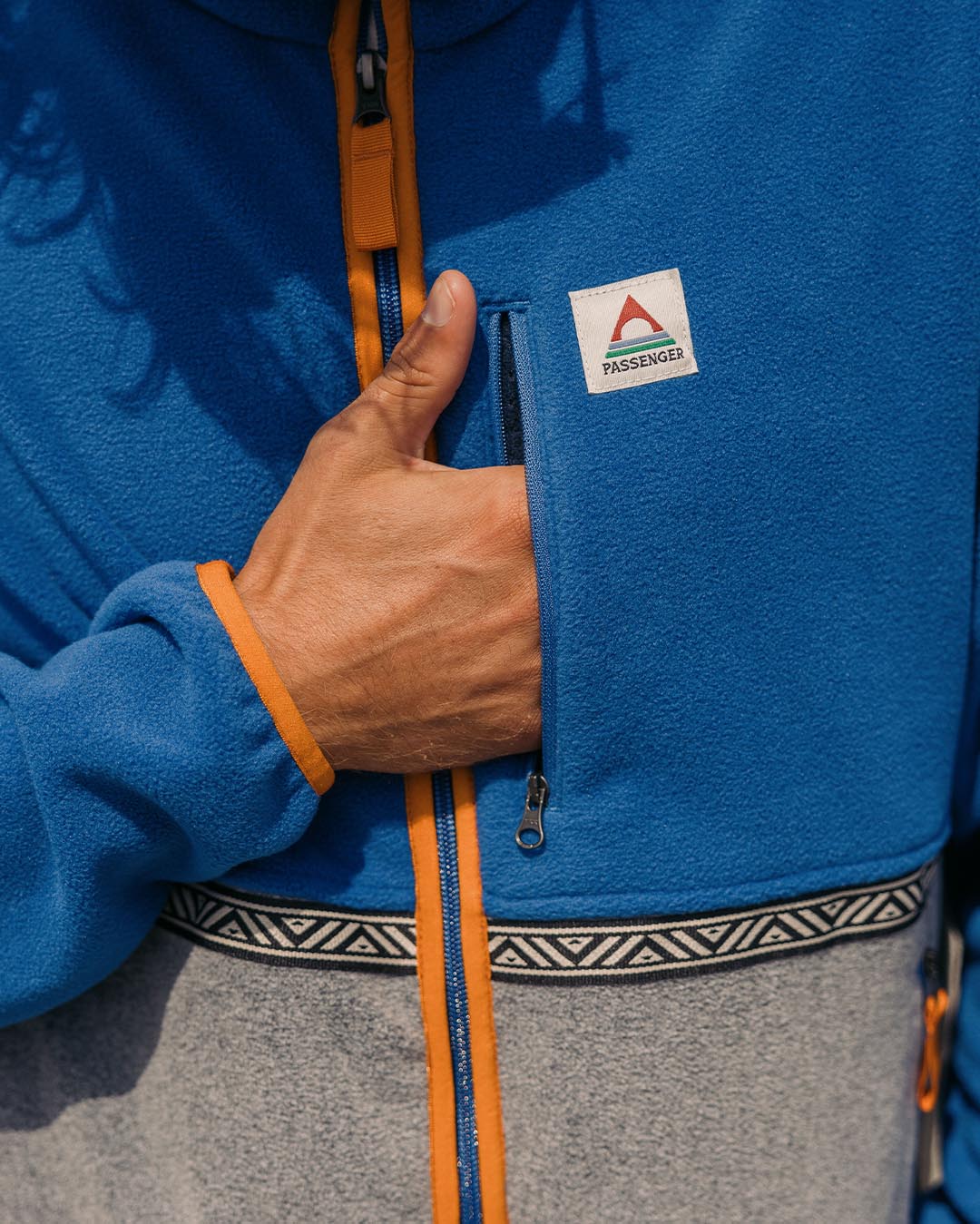 Ridge Full Zip Polar Fleece - True Blue/Grey Marl