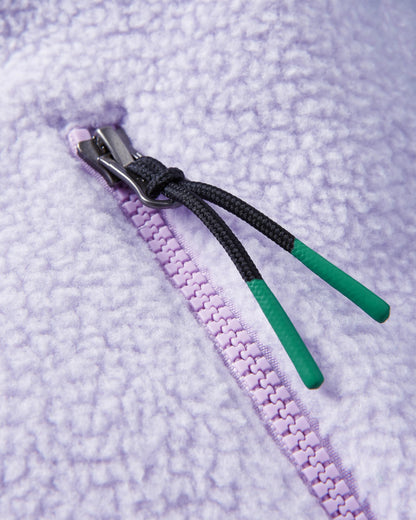 Fairbanks Full Zip Recycled Sherpa Fleece - Lilac Mist - Flatlay