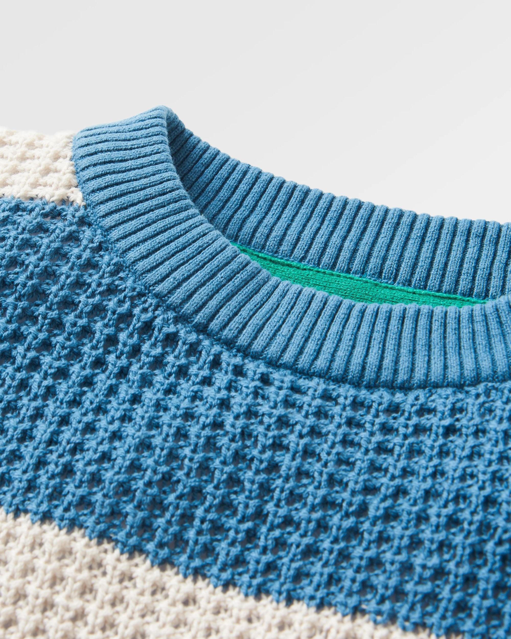 Reflection Stripey Jumper - Stormy Blue/Retro Blue  - Flatlay