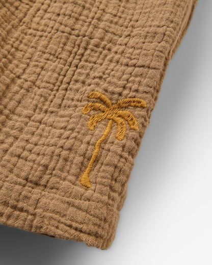 Waveney Cotton Short - Caramel Brown - Flatlay