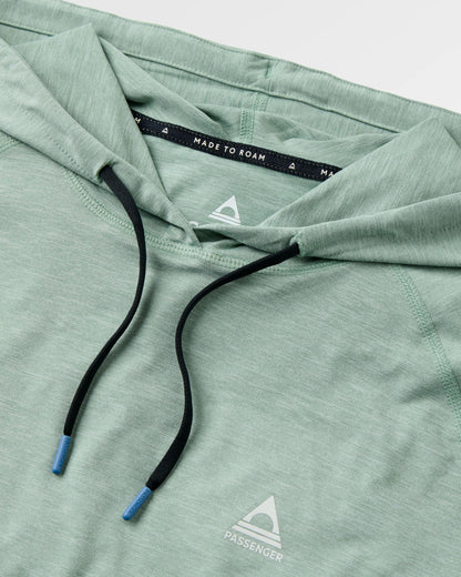 Light Ray Lightweight UPF50 Hoodie - Pistachio Marl - Flatlay