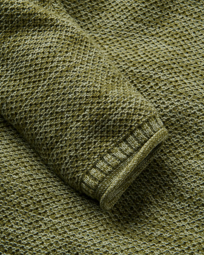 Shore Organic Cotton Knitted Jumper - Khaki - Flatlay