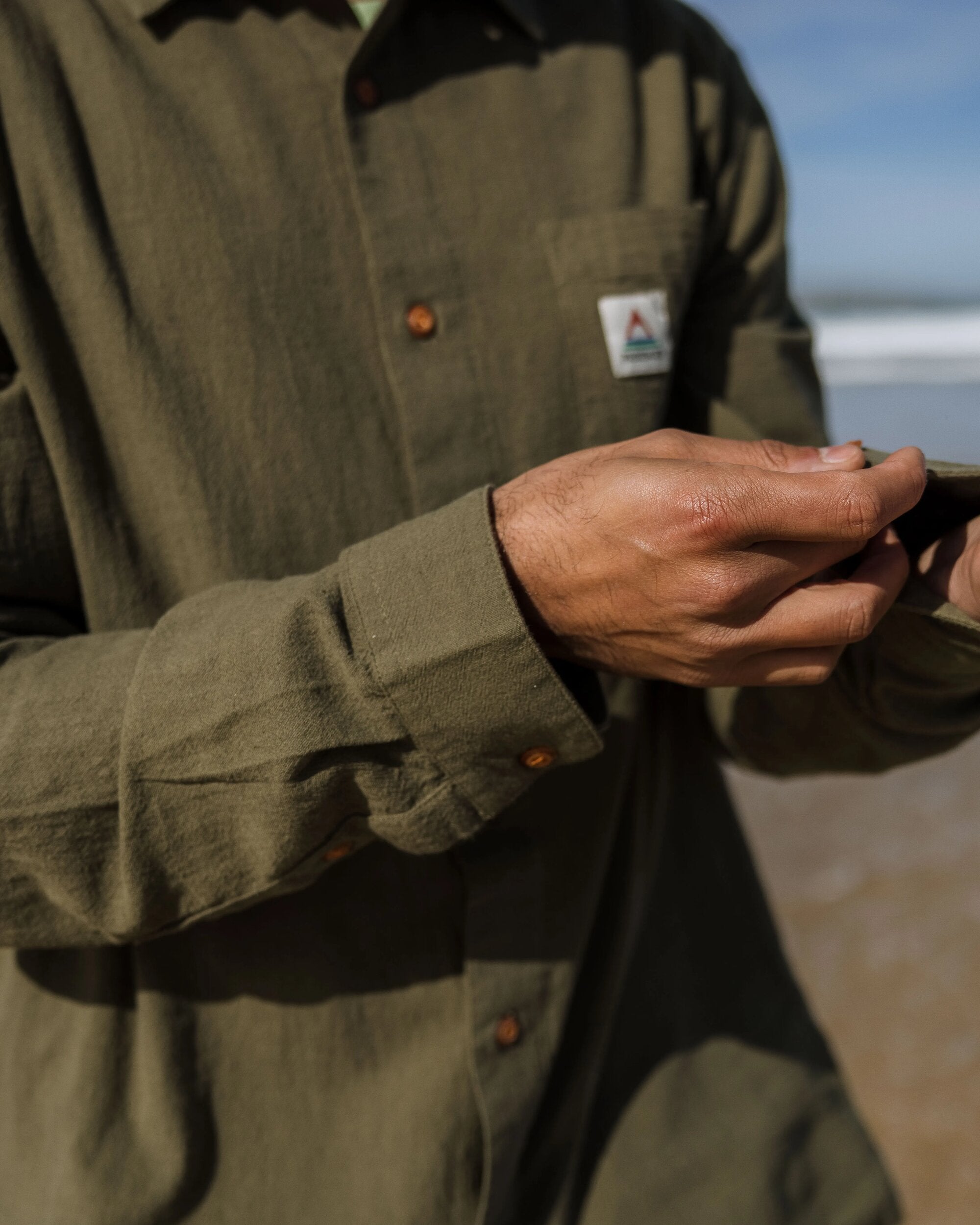 Arica Textured Shirt - Khaki - Lifestyle