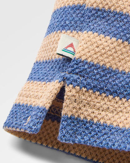 Panorama Striped LS T-Shirt - Faded Denim/Orange Peach Stripe - Flatlay