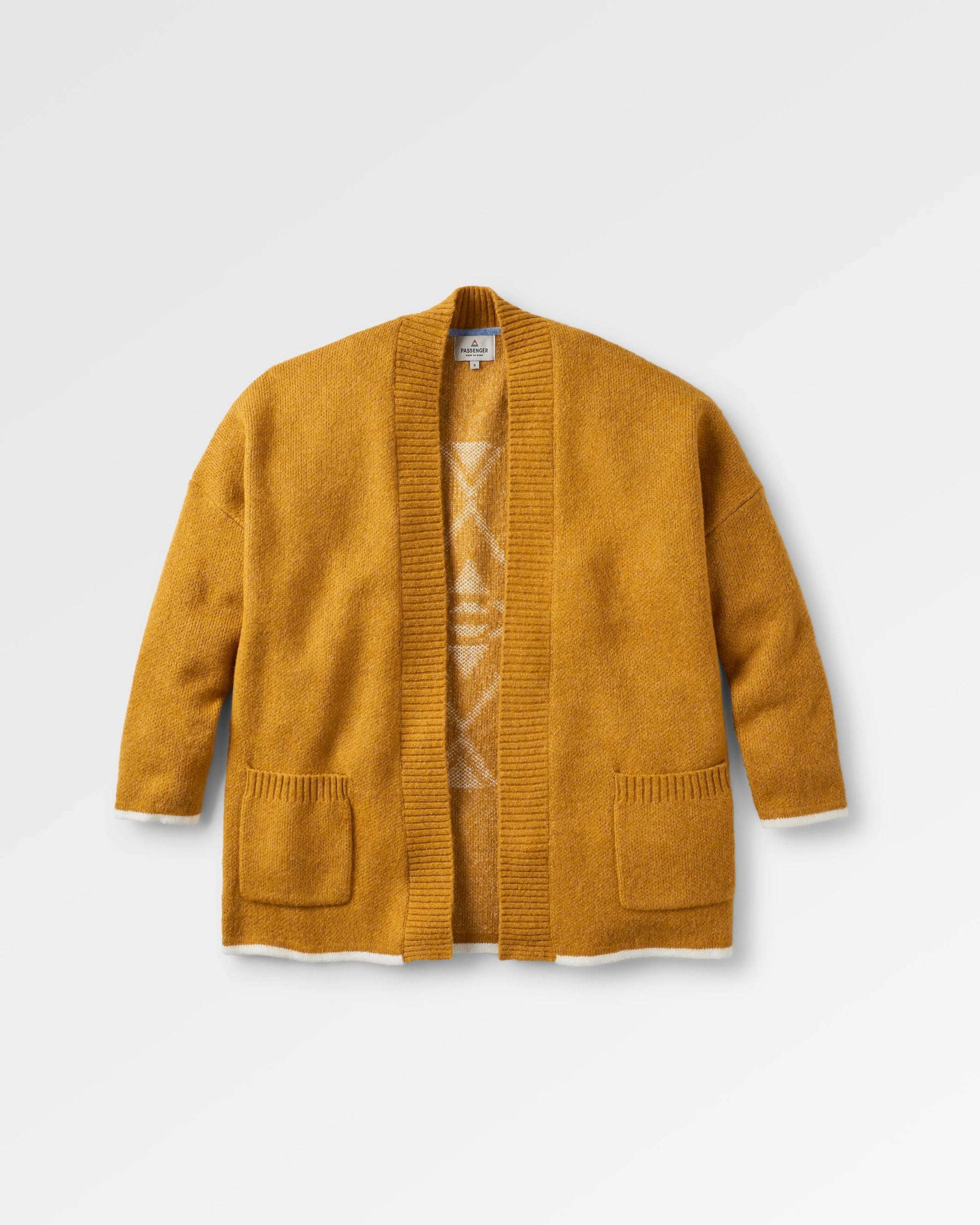 West Coast Recycled Knitted Cardigan - Sunset Yellow Marl - Flatlay