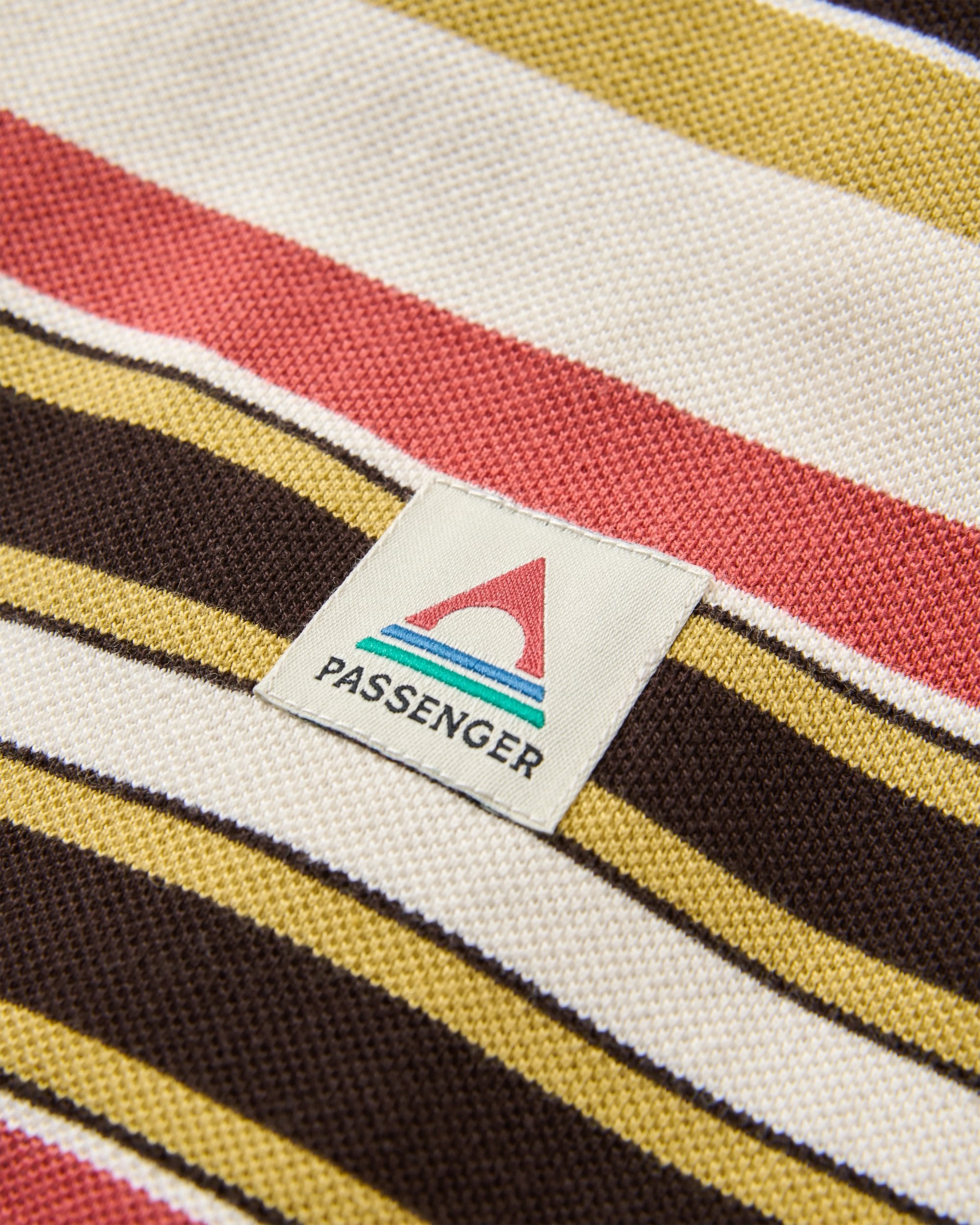 Wild Pine Relaxed Fit Stripe T-shirt - Redwood Multi Stripe - Flatlay