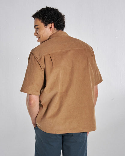 Backcountry Short Sleeve Cord Shirt - Toffee - Studio Model