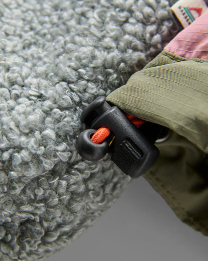 Lara Quilted Jacket - Grey Marl/Dusty Olive - Flatlay