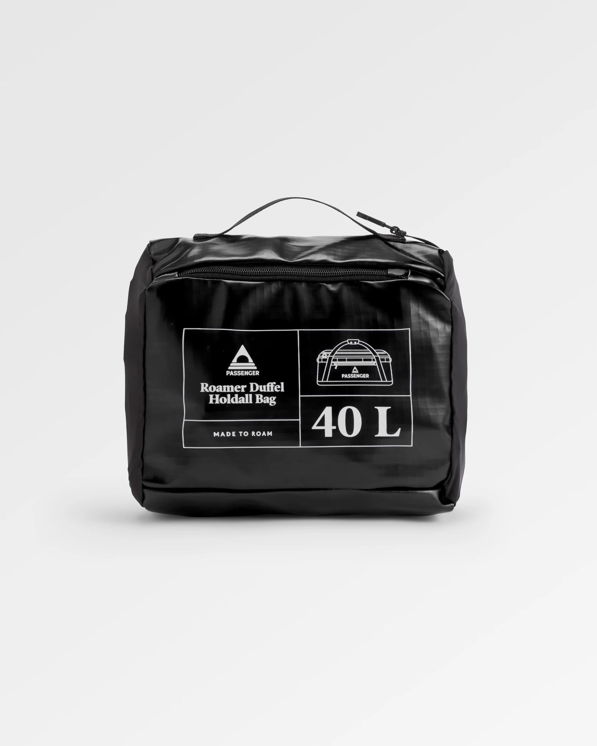 Roamer Recycled 40L Duffel Bag - Black - Flatlay