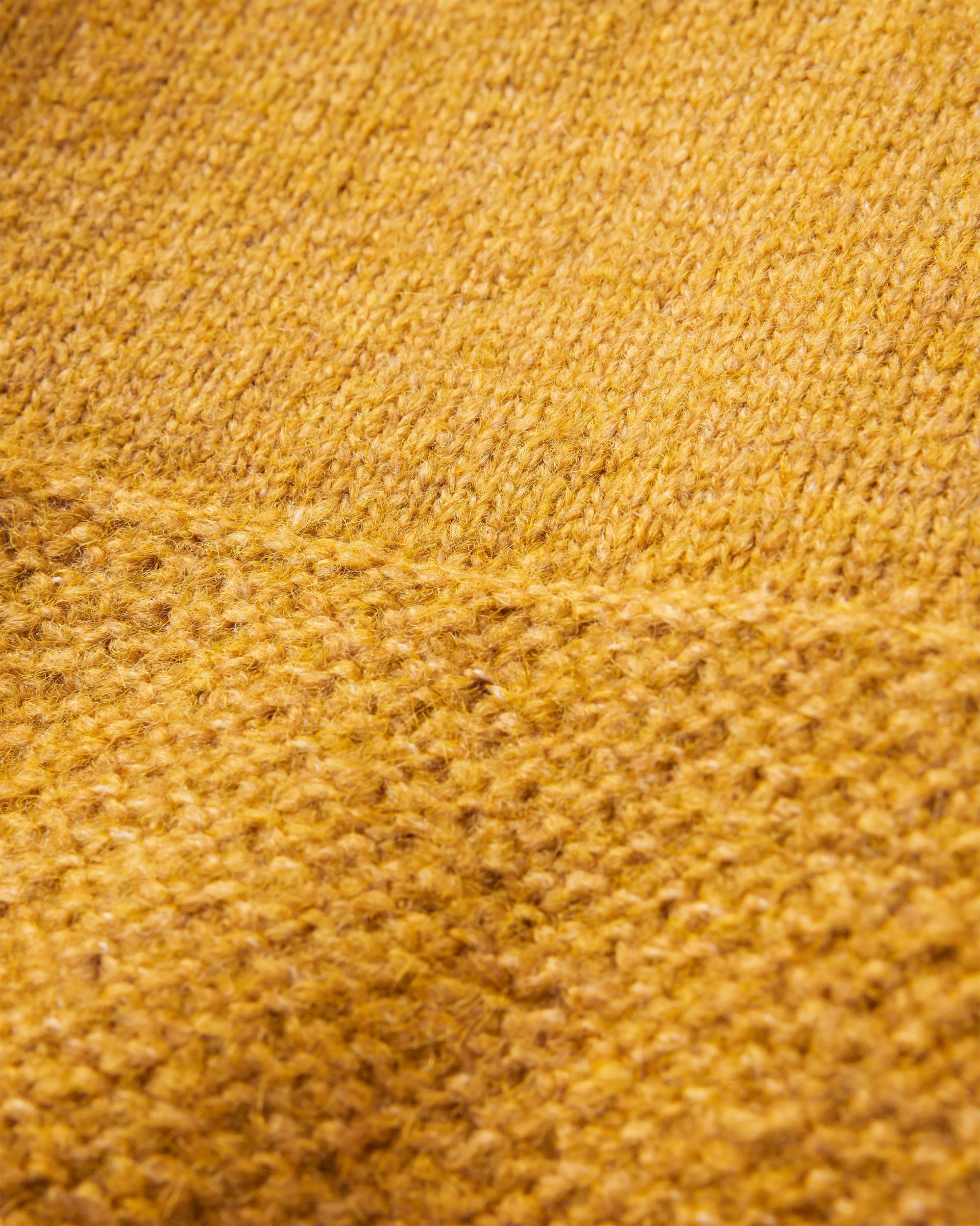 Cove Recycled Knitted Jumper - Amber Gold - Flatlay