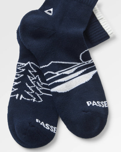 Two Step Ankle Socks - Rich Navy - Flatlay