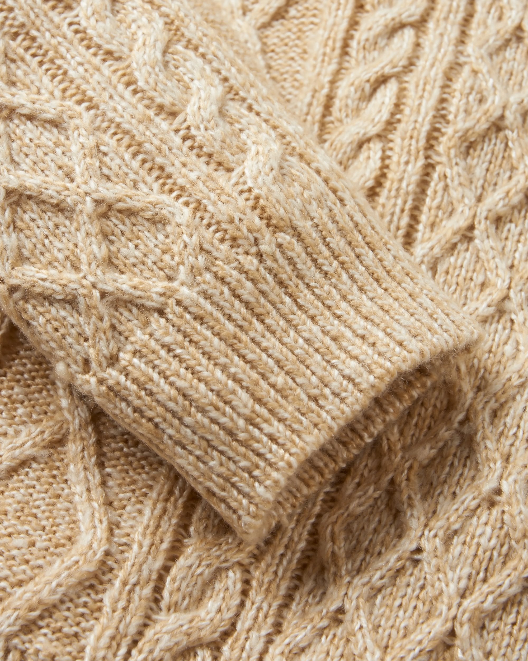 Juniper Recycled Knitted Jumper - Biscuit - Flatlay