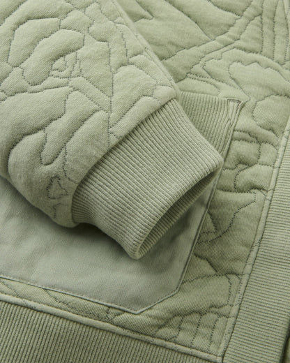Seagrass Organic Cotton Quilted Cardigan - Pistachio - Flatlay