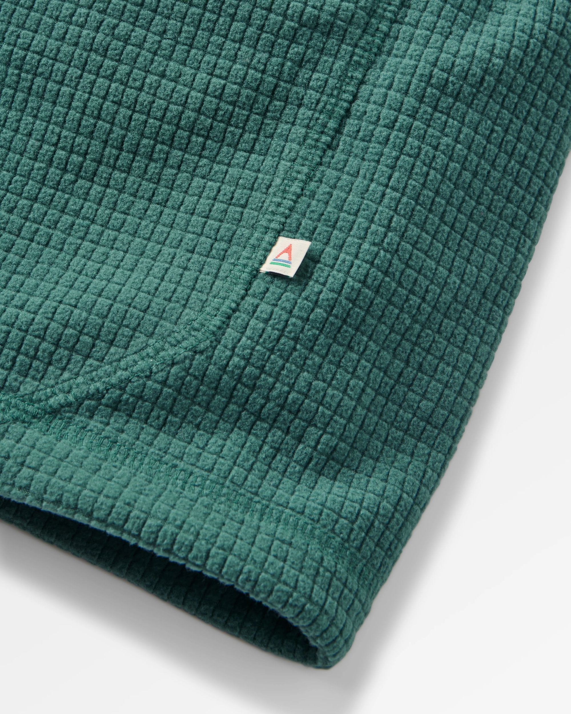 Forestscape Recycled Fleece Crew - Deep Ocean - Flatlay